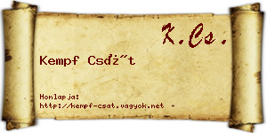 Kempf Csát névjegykártya